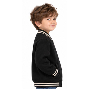 Chaqueta Varsity de Lana para Niños EAZWEARS con Cierre Frontal, Cuello Acanalado, Bordado Minimalista en el Pecho, Ropa Exterior Escolar para Niños, Proveedores OEM al por Mayor - Product Image 6