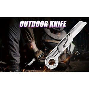 Coltello Pieghevole Compatto in Acciaio Inossidabile Leggero con Lama Affilata, Design Resistente, Impugnatura a Due Mani per Attrezzi da Sopravvivenza all'Aperto - Product Image 6