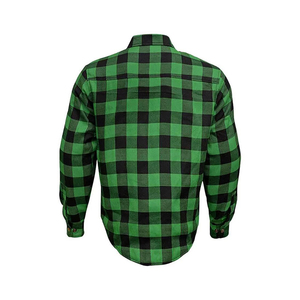 Chaqueta de Motociclista Verde y Negra de Alta Visibilidad con Forro de Franela y Protección Oculta, con Forro de Kevlar DuPont para Hombre - Product Image 3