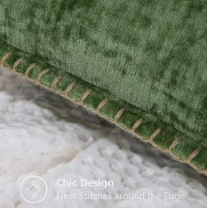 Woven <b>Chenille</b> <b>Throw</b> Cushion with Zipper Closure, Eco‑Friendly Textured Square Pillow Case for Sofa Couch Bed - Product Image 6
