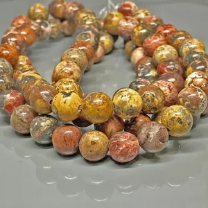 Cuentas de Jaspe Piel de Leopardo Natural de 6mm, Redondas y Lisas, Grado AA+, para Fabricación de Joyería, Venta al Por Mayor - Product Image 3