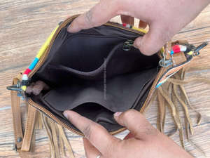 Nueva manta de sillín con flecos de cuero occidental mecanizada a mano, bolso de mano, bolso cosido a mano, bolsos de mano para mujer - Product Image 6