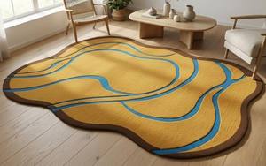 Alfombra Moderna Hecha a Mano con Mechones de Lana para Sala de Estar |   Fabricación de Alfombras de Lana de Lujo a Medida - Product Image 5