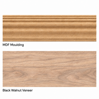 Moulures décoratives personnalisées en MDF avec placage en noyer noir pour les moulures murales intérieures, les plinthes, les plafonds et les encadrements de panneaux en bois
