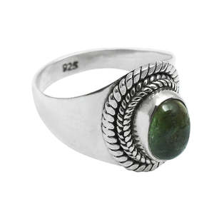 Trendy Vintage Style <b>925</b> Sterling <b>Silver</b> <b>Ring</b> Comes <b>With</b> Oval Cut Green Tourmaline Gemstone Spiritual Healing Bohemian <b>Ring</b> - Product Image 1