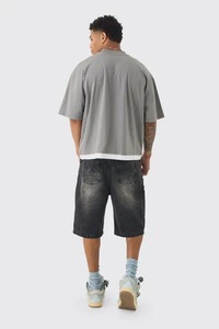 Camiseta Oversize de Algodón Pesado para Hombre, Estilo Urbano Holgado con Hombros Caídos, Moda de Verano - Product Image 5