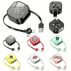 สาย USB พร้อมที่วางโทรศัพท์แบบกำหนดเองได้ 4 in 1 สายไมโคร USB แบบหลายหัว สายชาร์จโทรศัพท์แบบ Type-C พร้อมโลโก้ - Product Image 1
