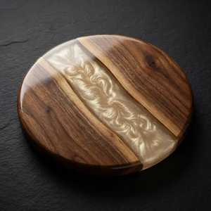 Glowing Resin Inlays Wood <b>Coasters</b> Acacia Wood Round <b>Coasters</b> with Epoxy Resin Edge Olive Wood <b>coaster</b> at Reasonable Price - Product Image 5