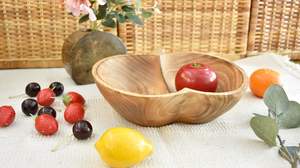 Bol en bois de Rain Tree brun naturel en forme de pomme, fait main, pour servir les aliments, en gros, pour l'exportation - Product Image 5