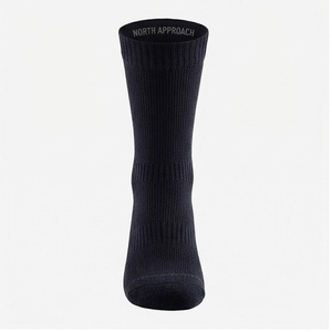 North Approach Crew <b>Socks</b> Solid Black Breathable Knitted for Adults Spring Casual Wear - Product Image 1