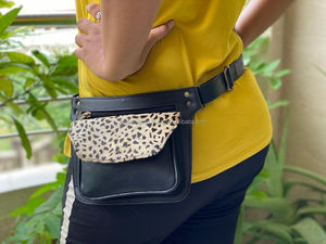 Nouveau sac de taille en cuir véritable fait à la main occidental avec ceinture réglable Unique Vintage élégant sac banane hanche sacs de taille réglables - Product Image 2