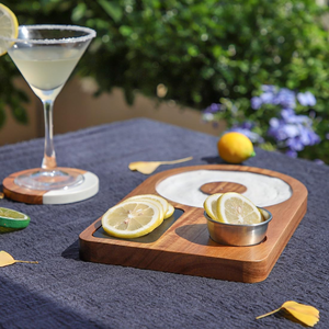 Ensemble de barman professionnel en bois d'acacia pour la préparation de cocktails avec plateau en ardoise, idéal pour la décoration des bords de verres (sel et sucre) - Fabriqué au Vietnam - Product Image 3