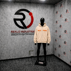 Beige Oversized Zip Up <b>Hoodie</b> With Self Made <b>Orange</b> Graphic Print Unisex Streetwear Loose Fit Casual Hooded Sweatshirt Fashion - Product Image 3