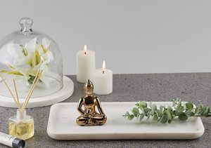 Premium White Marble Single Jewelry Organizer <b>Vanity</b> <b>Tray</b> Handmade Rectangular Stone for Bathroom Countertop Home Dcor - Product Image 5