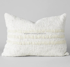 Designer Wave Tufted Cushion <b>Covers</b> for Living Room Cotton Knit Pillow Case with Tassel for <b>Sofa</b> Use - Product Image 3