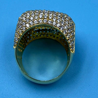 Bague de mariage, de fête ou de cocktail en argent sterling 925 plaqué or 14 carats, sertie de diamants VVS glacés de haute qualité, certifiés IGI