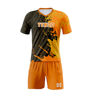 Uniformes de fútbol personalizados 2025, impresión Digital, ropa de equipo ODM, tendencia de secado rápido, transpirable, con cuello en V, Conjunto de camiseta de fútbol 100% - Product Image 5