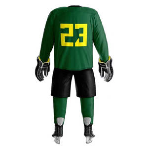 Camiseta de Hockey sobre Hielo Verde O Hockey, Manga Corta, Sublimada, Absorbente de Humedad, 100% Poliéster, Nombre del Equipo Personalizado, Ropa para Hombre Adulto - Product Image 3