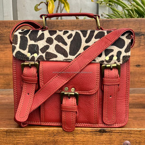 High Quality Recycled Leather Handled Handbag Animal Print Colorful Leather Stylish Sling Bag Multi Uses Crossbody Bag for Women - Product Image 4