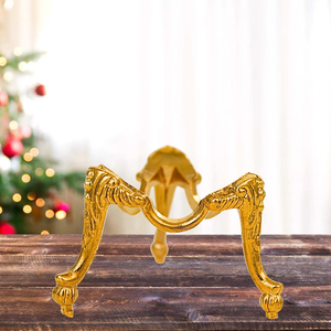 Support à œufs en laiton de qualité supérieure, 3 pieds, couleur or, design élégant, pour la cuisine, rangement des œufs à la maison - Product Image 1