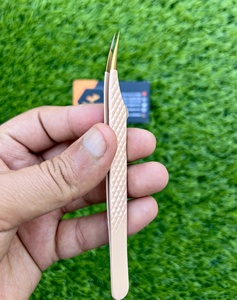 แหนบขนตาสีเบจพร้อมปลายแหลมสแตนเลสอุปกรณ์แต่งขนตาฉลากส่วนตัว - Product Image 4