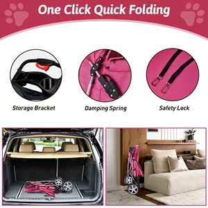 TH-PPS-317 Portable Four Wheel Pet Stroller with Removable <b>Cushion</b> and Strong Frame for <b>Long</b> Lasting Use - Product Image 2