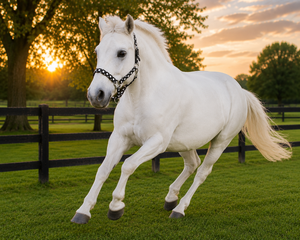 Cabestro de Nailon para Caballo con Puntos Blancos y Negros, Diseño Acolchado para Uso Ecuestre - Product Image 2