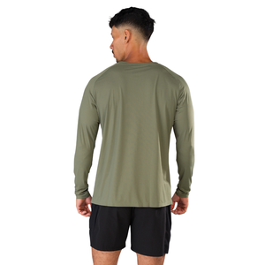 Camisa Táctica de Manga Larga Color Oliva para Hombre, Cómoda, de Algodón Premium, Informal, Elegante, para Gimnasio, Ropa Deportiva Moderna, Fitness, al por Mayor - Product Image 3