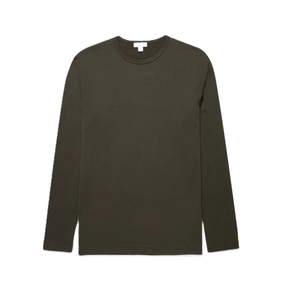 Men's Knitted Regular Fit Long Sleeve Cotton T-Shirt O-Neck Solid Color High Quality Breathable Cotton Casual Wear - Product Image 4