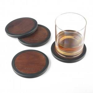 Wooden <b>Coaster</b> Set Handmade Oak and <b>Cork</b> <b>Coasters</b> Natural Wood & <b>Cork</b> <b>Coasters</b> Gift Box Set for Kitchen Accessories - Product Image 1