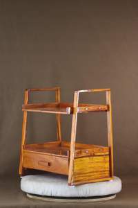 Estante de cocina rectangular de madera de 2 niveles con bandeja para especias, frascos, productos de repostería y artículos esenciales - Product Image 2