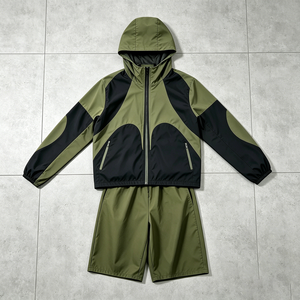 Ensemble de survêtement pour homme en nylon sportif brodé sur mesure, résistant à l'eau, respirant, coupe-vent avec fermeture éclair - Product Image 6