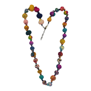Collier Statement Perlé en Tissu Wax Africain Hollandais Fait Main, Coton Ankara, Qualité Supérieure, Écologique, Vente en Gros - Product Image 4