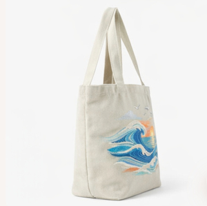 Sac de plage en toile tendance avec motif lettres, beige moyen, réutilisable, prix promotionnel de gros COTTON FIELD - Product Image 4