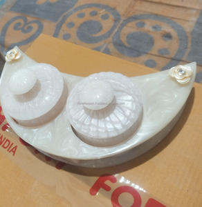 Contenedores de almacenamiento de alimentos herméticos en remolino de crema hechos a mano, Juego de 2 piezas con tapa de fácil apertura, bandeja de resina para cocina, almacenamiento de bodas - Product Image 5