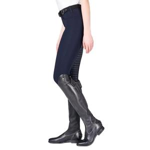 Pantalones de equitación de cintura alta para mujer con botones, de punto, de algodón y elastano, elásticos en cuatro direcciones, con diseño de rayas laterales. - Product Image 2