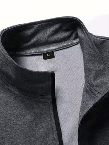 High Quality Lightweight Breathable Spandex/Polyester Breathable Tracksuit Men's <b>Printed</b> <b>Stand</b> Collar Full Sleeve - Product Image 3