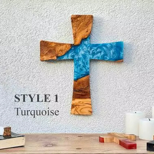Wooden epoxy handmade <b>cross</b> sign christians wall hanging premium quality new <b>top</b> selling - Product Image 1