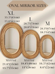 Stylish Rattan <b>Frame</b> Mirror Perfect For Bathroom Vanity And Dressing Area Enhances Warm Interior Styling Handwoven From India - Product Image 2