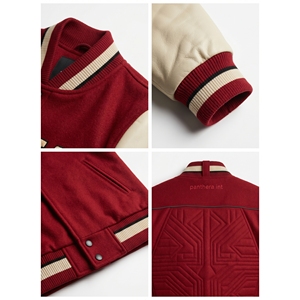 Veste universitaire Techwear en laine et peau d'agneau 550 GSM de qualité supérieure pour hommes, personnalisable, fermeture éclair, 3XL, fabricant OEM en PU - Product Image 4