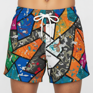 Pantalones Cortos de Verano para Niños Pequeños con Cintura Elástica, Diseño de Fútbol Americano con Salpicaduras Teal, Sin Aranceles, Listos para Enviar (RTS) - Product Image 2