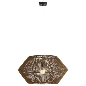 Vietrustic Top Sale Rustic Seagrass Round Pendant Lampshade Handmade Eco-Friendly Lightweight Natural <b>Wicker</b> Indoor Decor - Product Image 2