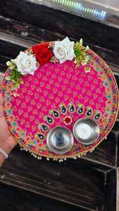 Jaipurios - Juego de Thali para Puja Hecho a Mano, de Acero, Moderno, Tradicional, Multifuncional, Decorativo, para Roli, Kumkum, Diwali - Product Image 4