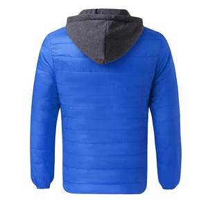 Veste matelassée légère d'hiver avec capuche pour hommes et femmes, manteau rembourré zippé, veste d'extérieur respirante en toile avec rembourrage en coton - Product Image 2