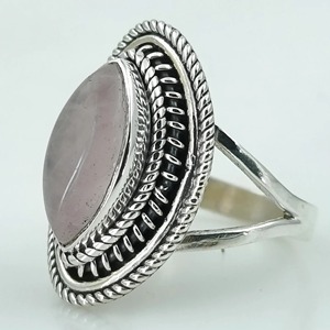 Rose <b>Quartz</b> Marquise 925 Sterling Silver Jewelry gift for her <b>Ring</b> bezel setting Handmade Rose <b>Quartz</b> Jewelry - Product Image 6