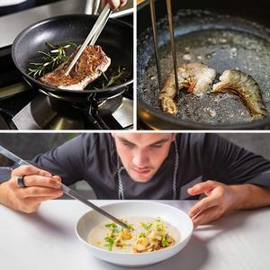 Kitchen 12 Inch Stainless Steel Chef Tweezers Long Tong with Serrated Tips Eco-Friendly for Cooking Serving Food Clips - Product Image 5