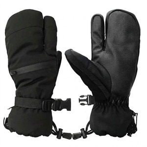 Guantes de esquí impermeables OEM personalizados de 3 dedos, unisex, térmicos, aislantes, para snowboard, antideslizantes, con cremallera. - Product Image 3