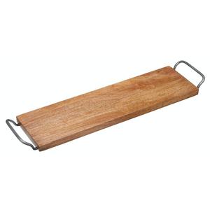 Plateau de service en bois d'acacia au design plat, accessoires de cuisine en bois, plateau décoratif pour aliments, plateaux de service en bois naturel pour mariage - Product Image 4