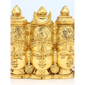 Estatua de escultura de latón para colgar en la pared de la diosa Gayatri de cinco cabezas de 15 pulgadas - Product Image 3