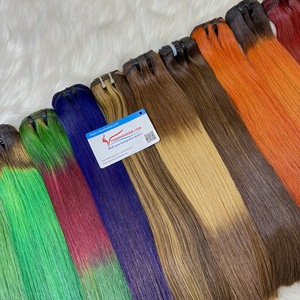 Precio al por mayor Ombre Color naranja Raw Bone recto 100% Extensiones de cabello de trama y cierre humano sin enredos Sin desprendimiento - Product Image 5